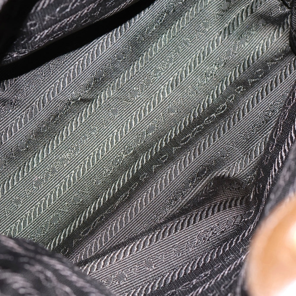 PRADA(プラダ) キルティング チェーンショルダーバッグ ハンドバッグ ミニバッグ カーキ グリーン ブラウン ナイロン レザー ゴールド金具