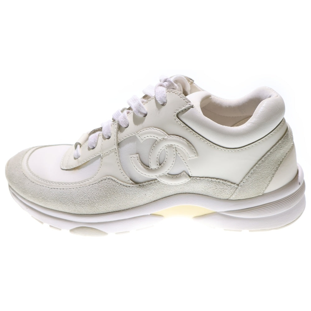 CHANEL(シャネル) ココマーク レザー レースアップ ローカットシューズ スニーカー ホワイト レディース G33745