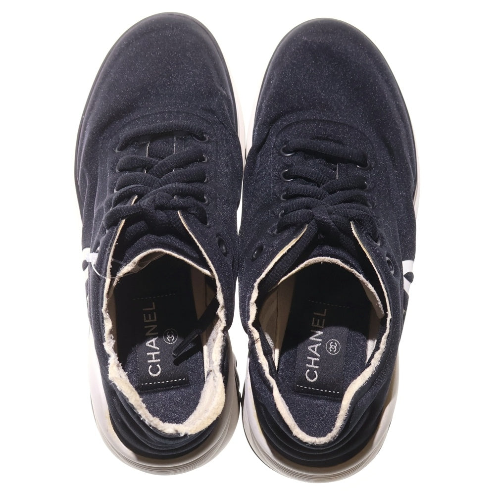 CHANEL(シャネル) ココマーク ナイロン レースアップ ローカットシューズ スニーカー ブラック レディース G34763