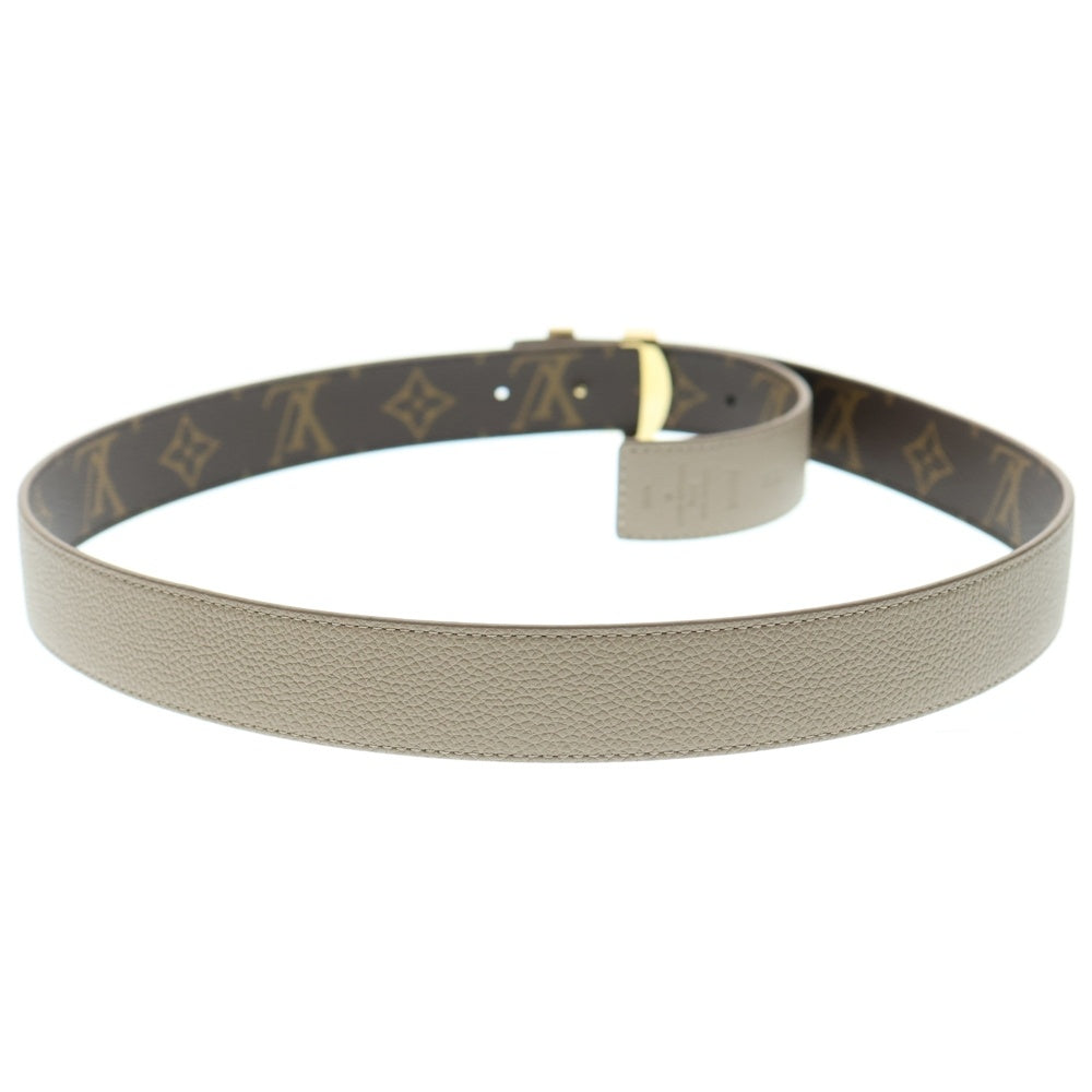 LOUIS VUITTON(ルイヴィトン) ベルト LVロゴバックル イニシャル 30MM リバーシブル モノグラム レザー ベルト ゴールド金具 ベージュ/ブラウン M0696V