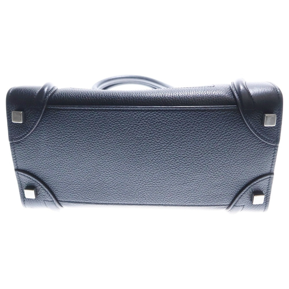 CELINE(セリーヌ) ラゲージ マイクロ クレージュ トートバッグ ハンドバッグ ブラック レザー