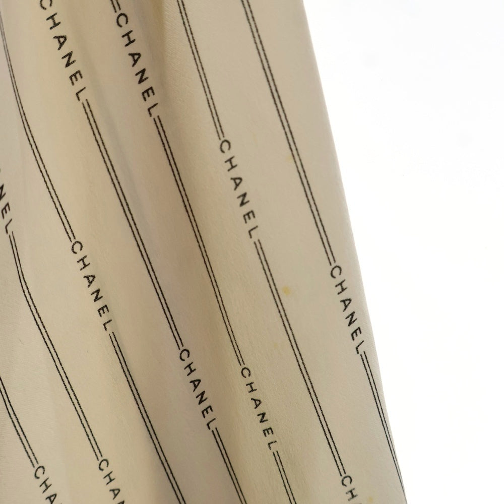 CHANEL(シャネル) ココマーク パールボタン ロゴストライプシルク長袖シャツ ベージュ 99A P13804V07886