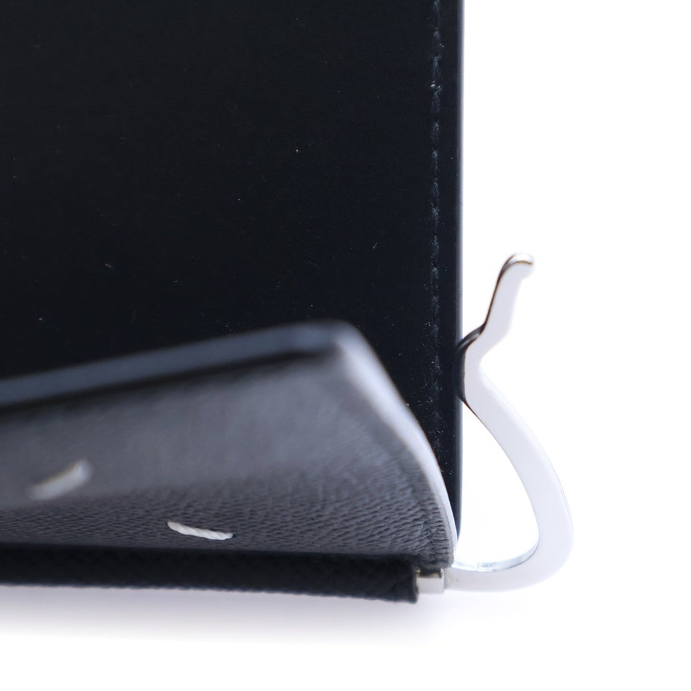Maison Margiela 0(メゾンマルジェラ) マネークリップ コンパクトウォレット 二つ折り財布 ブラック レザー S35UI0447