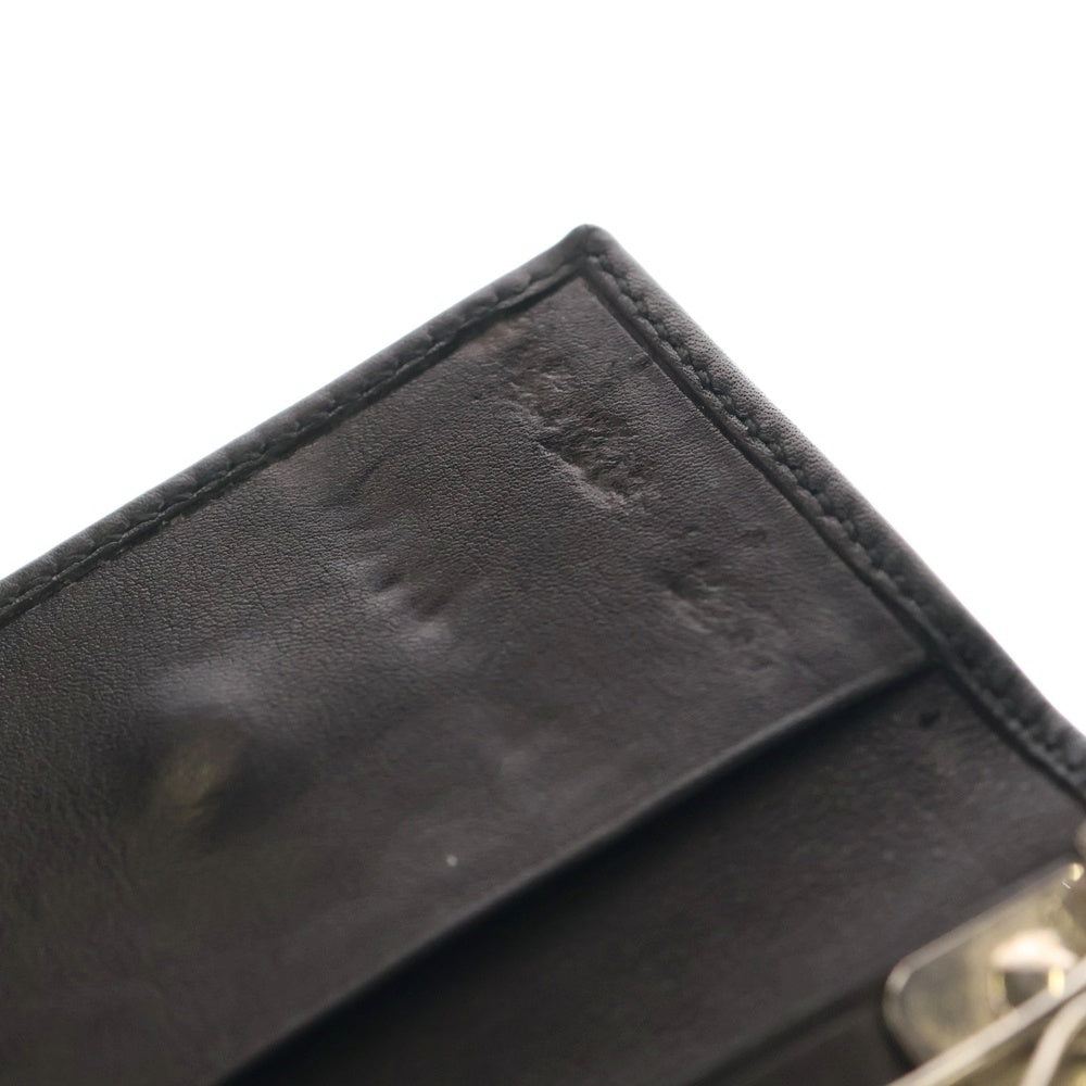 GUCCI(グッチ) グッチシマ 6連キーケース キーリング バッグチャーム ブラック レザー シルバー金具