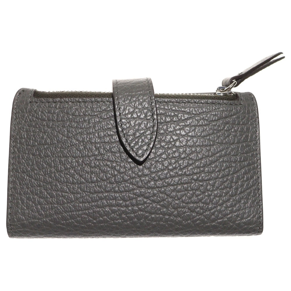 Maison Margiela 11(メゾンマルジェラ11) 4ステッチ ミニジップウォレット 二つ折り財布 カードケース グレー レザー SA1VX0019