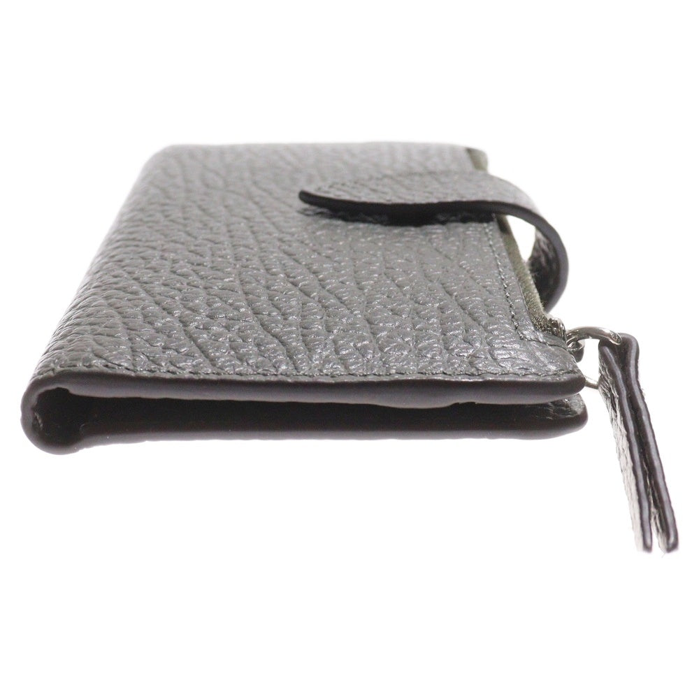 Maison Margiela 11(メゾンマルジェラ11) 4ステッチ ミニジップウォレット 二つ折り財布 カードケース グレー レザー SA1VX0019