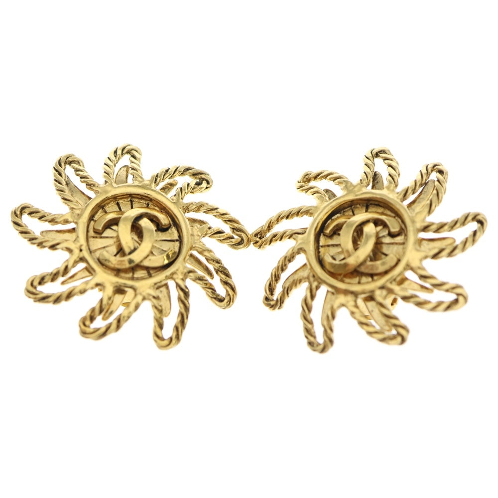 CHANEL(シャネル) ココマーク 太陽モチーフ イヤリング ゴールド