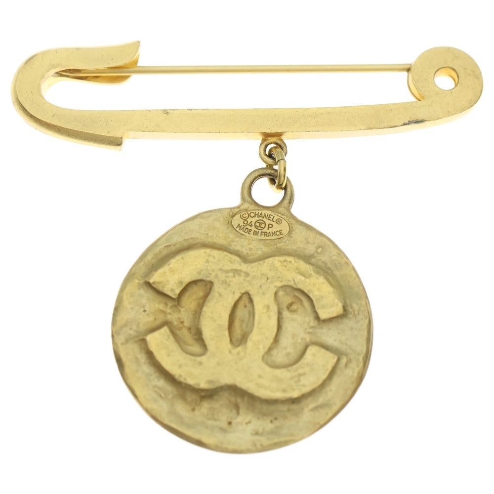 CHANEL(シャネル) ココマーク 安全ピンモチーフ コイン ブローチ ピンバッジ ゴールド レディース