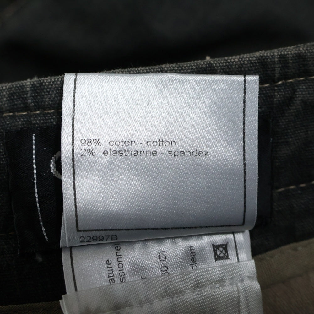 CHANEL(シャネル) 03P スプリングコレクション ロゴプレート デニム プリーツ切り替え ミディアム フレア スカート グレー レディース P20704V11996