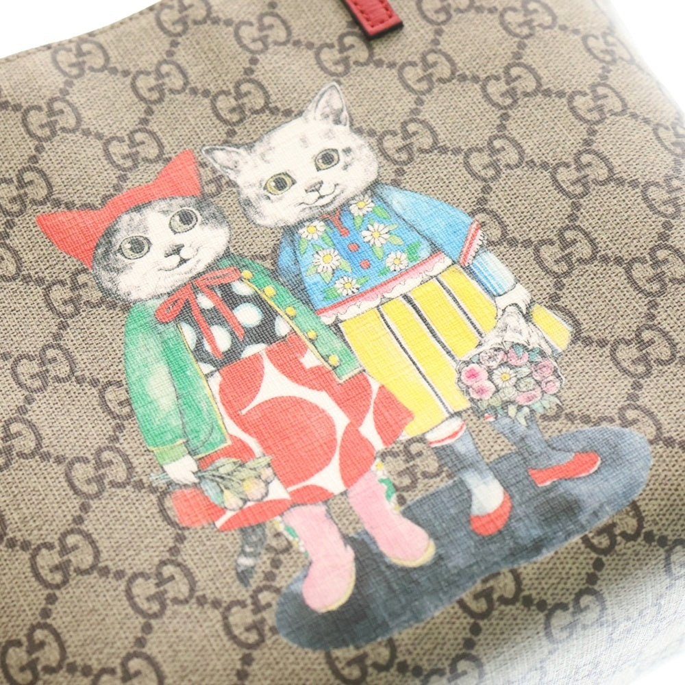 GUCCI(グッチ) チルドレンズ ヒグチユウコ GGスプリーム ハンドバッグ ベージュ×レッド PVC×レザー 410812 レディース