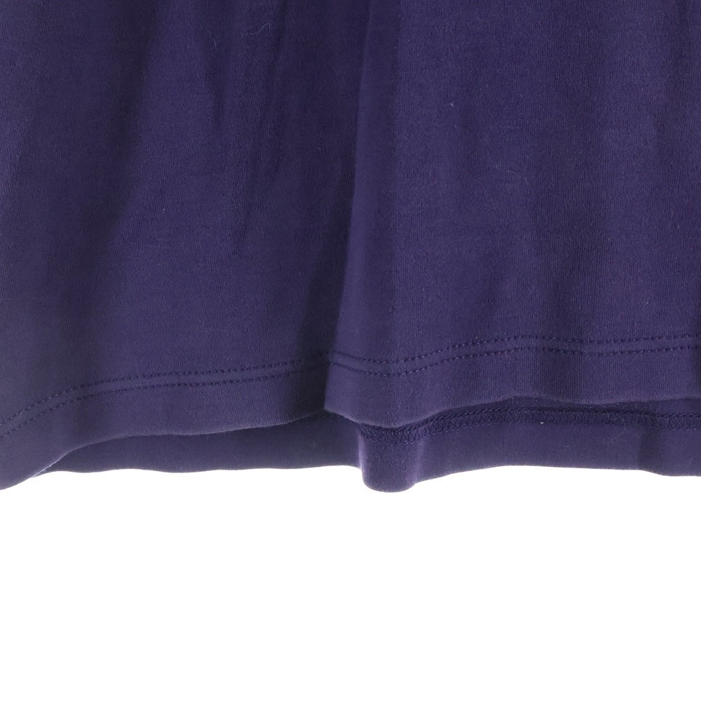 LOUIS VUITTON(ルイヴィトン) 10SS WARDROBE ワードローブ バックフロッキーロゴプリント 鹿の子切り替え クルーネック 半袖Tシャツ カットソー パープル RM101M MQJR06JCQ
