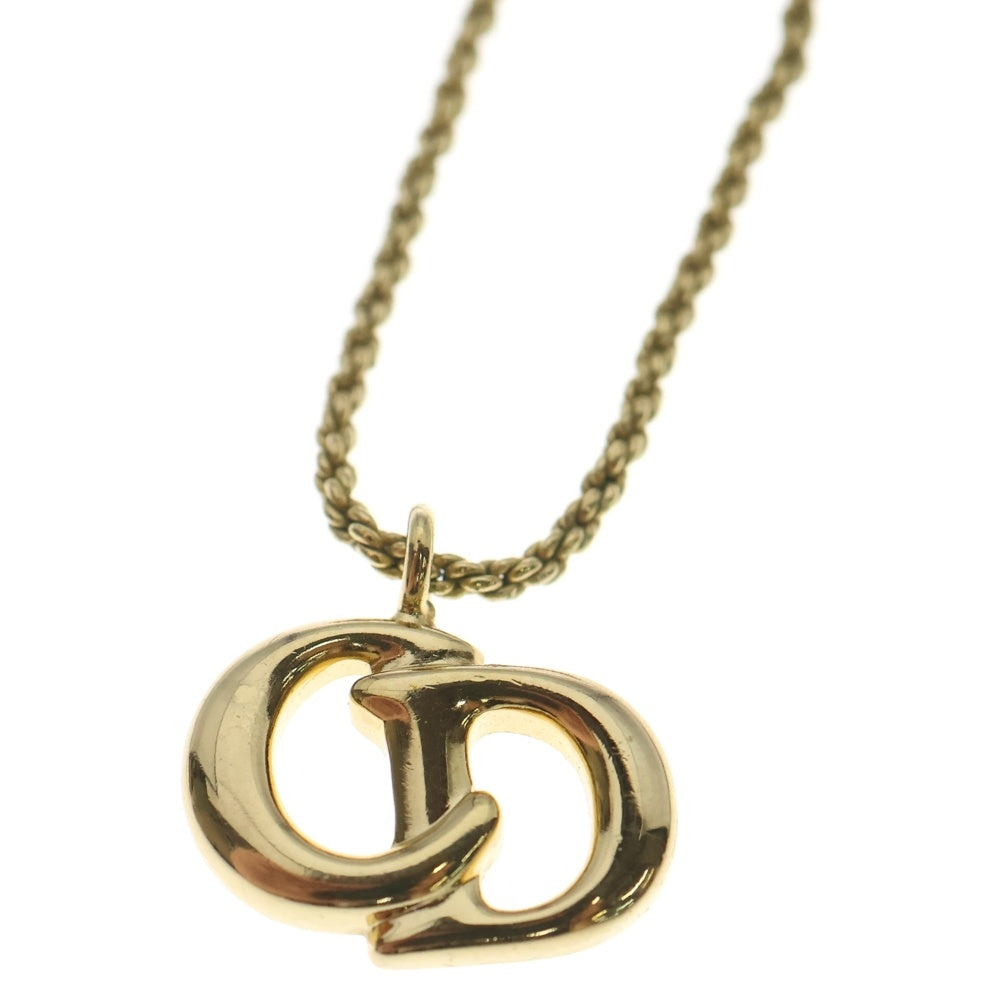 Christian Dior(クリスチャンディオール) CD ロゴ ネックレス ペンダント スネークチェーン ゴールド レディース
