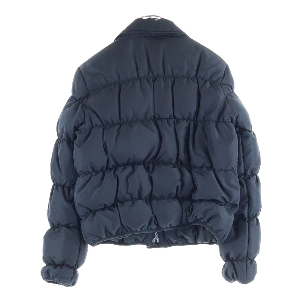 EMPORIO ARMANI(エンポリオアルマーニ) ボタンデザイン ギャザーキルティング ジップアップ ダウンジャケット ブラック レディース