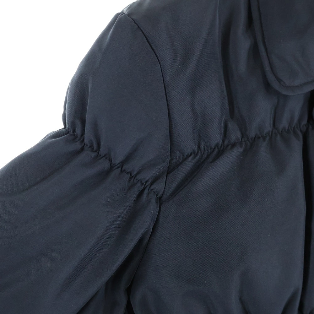 EMPORIO ARMANI(エンポリオアルマーニ) ボタンデザイン ギャザーキルティング ジップアップ ダウンジャケット ブラック レディース