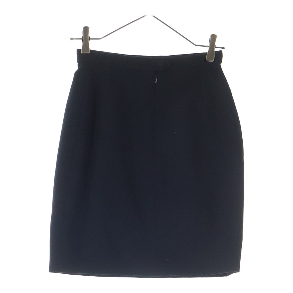 Christian Lacroix(クリスチャンラクロワ) セットアップ 裏地総柄 ウール ロゴボタン ダブルブレスト テーラード ロング ジャケット コート タイトミニスカート ブラック レディース