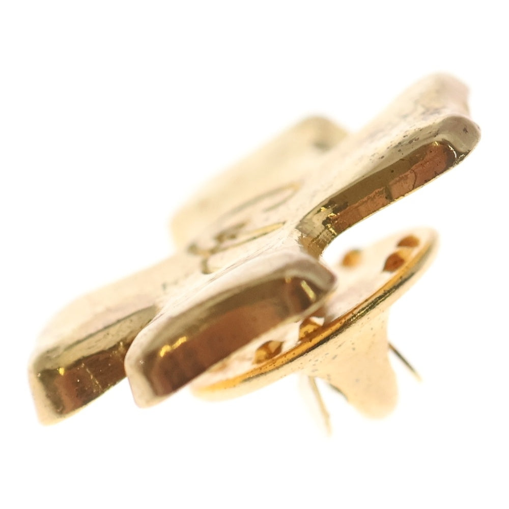 NO BRAND(ノーブランド) ロゴ クロスモチーフ ピンバッジ ゴールド レディース