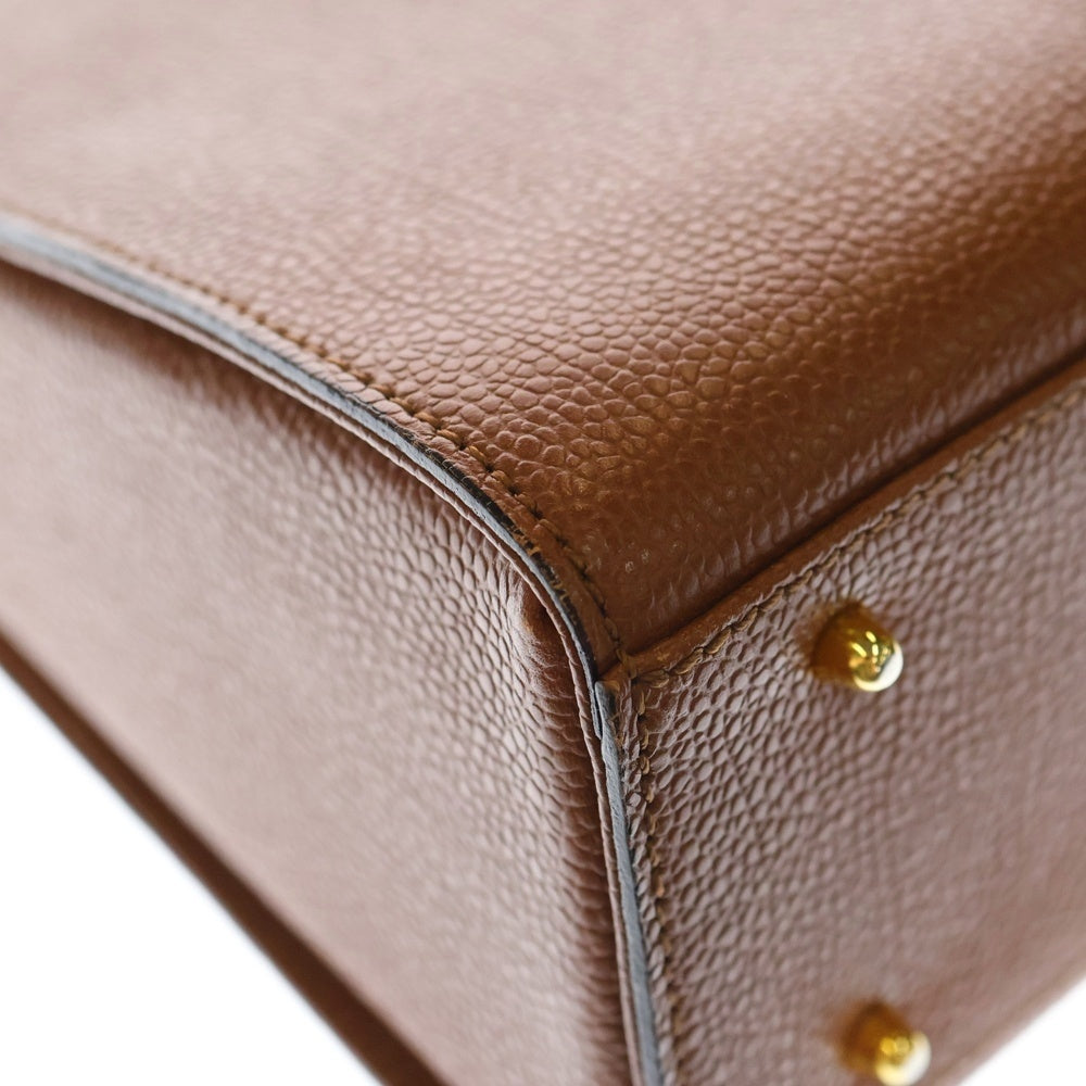 VALENTINO GARAVANI(ヴァレンチノガラヴァーニ) 2WAYハンドバッグ ショルダーバッグ ブラウン レザー ゴールド金具