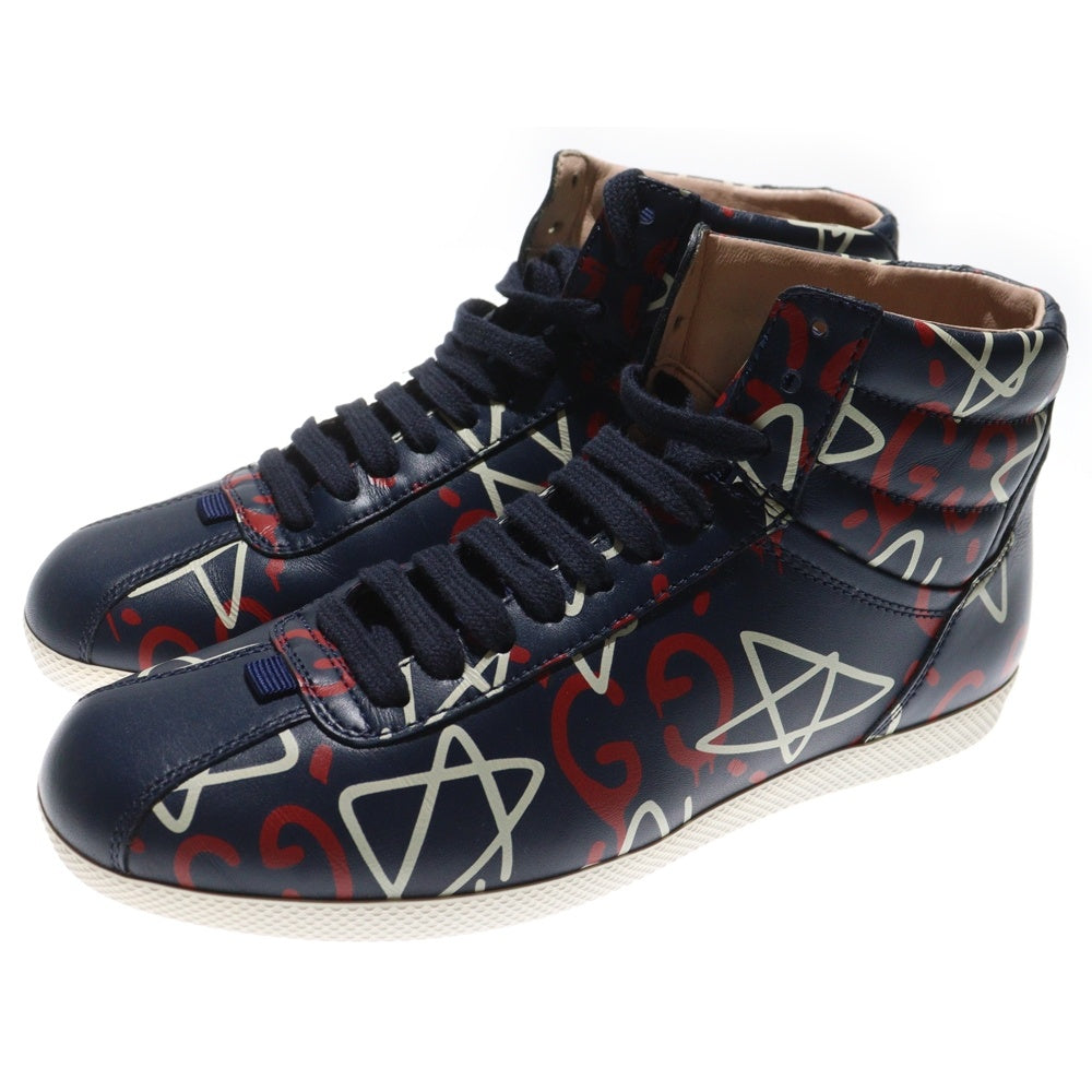 GUCCI(グッチ) ゴースト ハイカットスニーカー ハイトップ ネイビー 448482 レディース