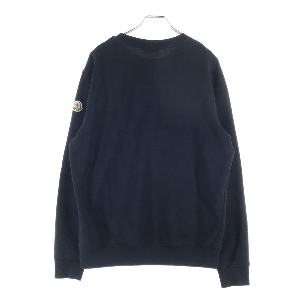 MONCLER(モンクレール) 22SS スタッズロゴ プリント クルーネック プルオーバースウェット トレーナー ブラック H10918G00013 809KR