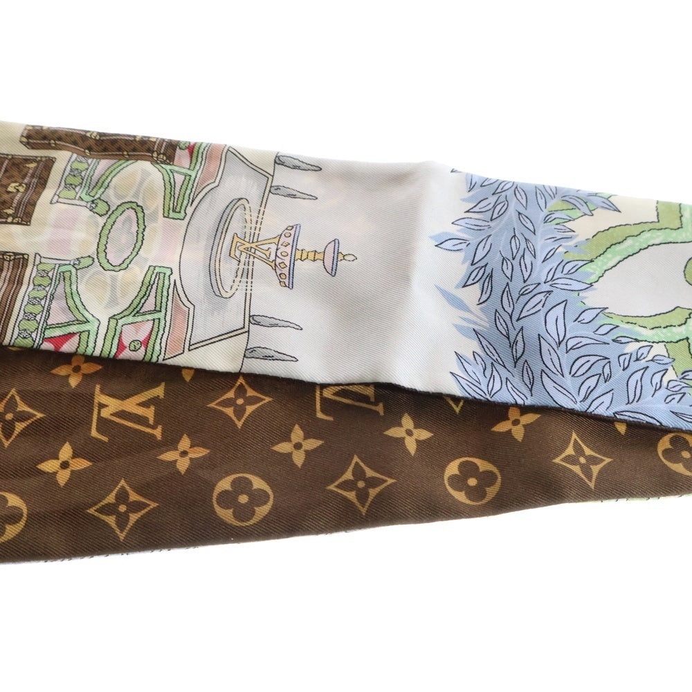 LOUIS VUITTON(ルイヴィトン) モノグラム シークレットガーデン バンドーBB シルクスカーフ ブラウン×ピンク M78436