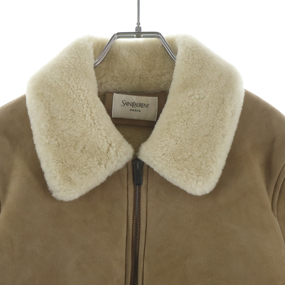 SAINT LAURENT PARIS(サンローランパリ) 25AW ボアラムレザージャケット ブルゾン キャメル 837294 YC2TB レディース