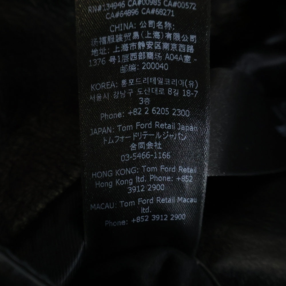 TOM FORD(トムフォード) レザー ライダースジャケット ブラック #46