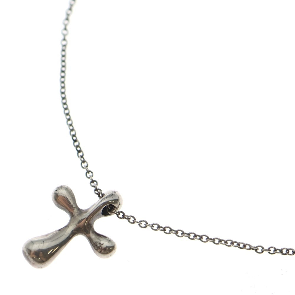 TIFFANY & Co.(ティファニー) エルサ・ペレッティ ティアドロップ スモールクロス ネックレス SV925 シルバー アクセサリー レディース