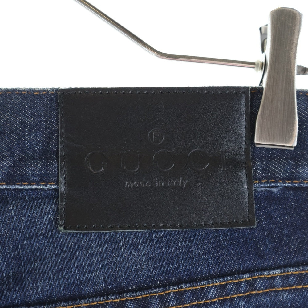 GUCCI(グッチ) 99AW トムフォード期 フローラル刺繍 デニムパンツ ジーンズ インディゴ レディース