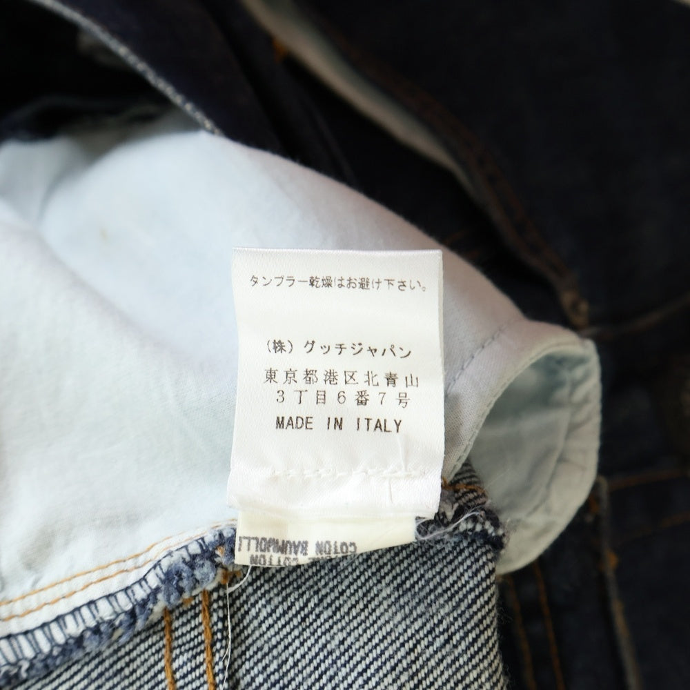 GUCCI(グッチ) 99AW トムフォード期 フローラル刺繍 デニムパンツ ジーンズ インディゴ レディース