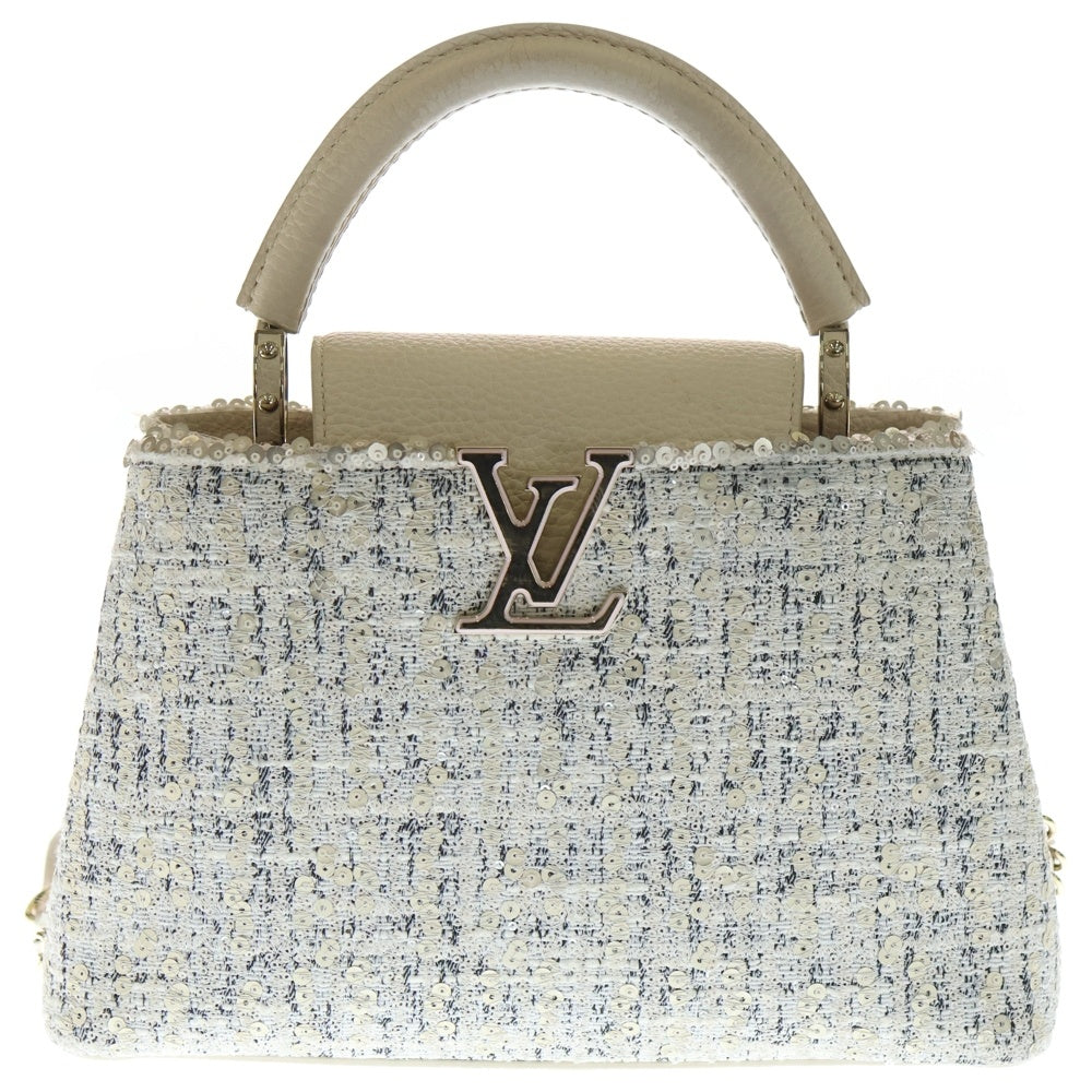 LOUIS VUITTON(ルイヴィトン) カプシーヌBB 2WAYバッグ ショルダーバッグ ハンドバッグ ホワイト ツイード レザー M12951 ゴールド金具 レディース