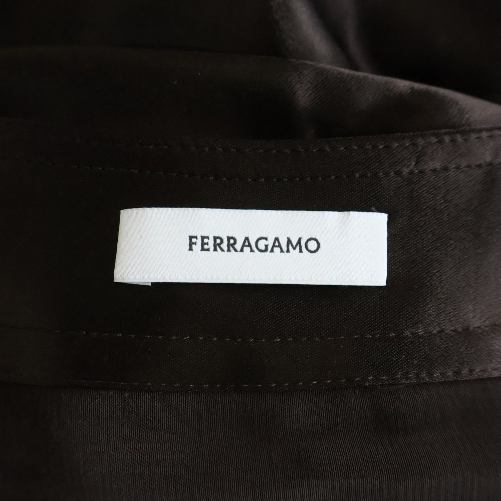 FERRAGAMO(フェラガモ) アシンメトリードレス ワンピース ナイロン ブラウン レディース