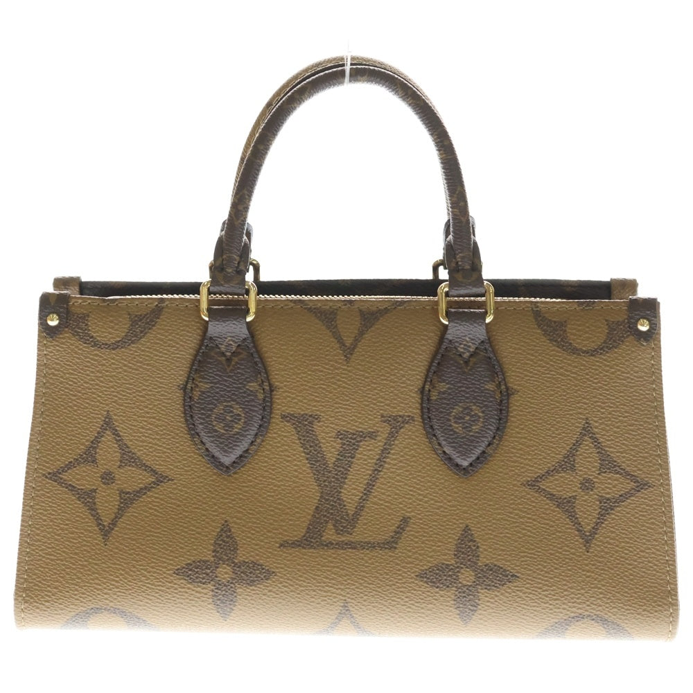 LOUIS VUITTON(ルイヴィトン) モノグラムリバース オンザゴー EW 2WAYバッグ チェーンバッグ ハンドバッグ ショルダーバッグ ブラウン レザー×PVC M14236 ゴールド金具 レディース