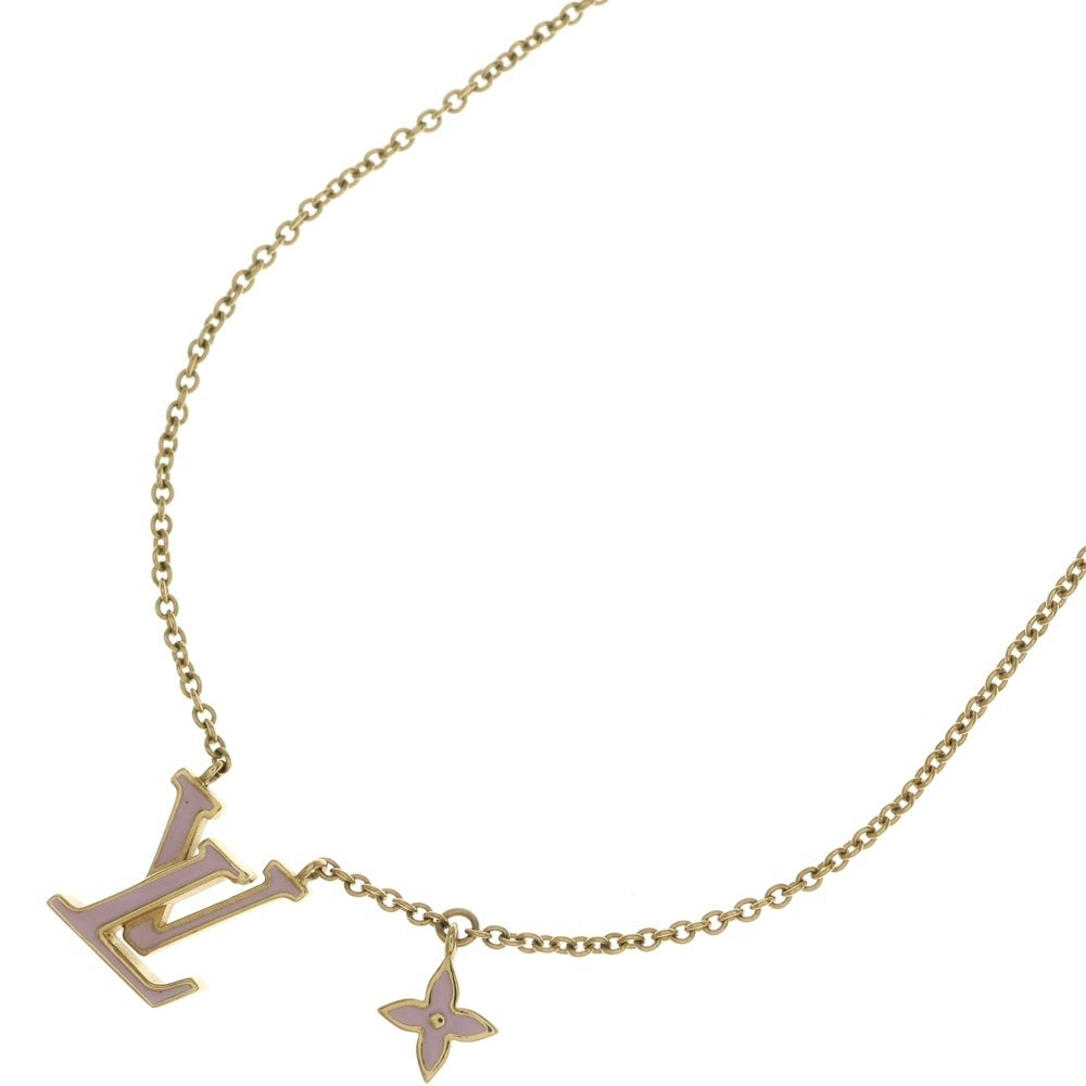 LOUIS VUITTON(ルイヴィトン) LVアイコニック エナメルピンク チェーンペンダントネックレス GP ゴールド M01215 レディース