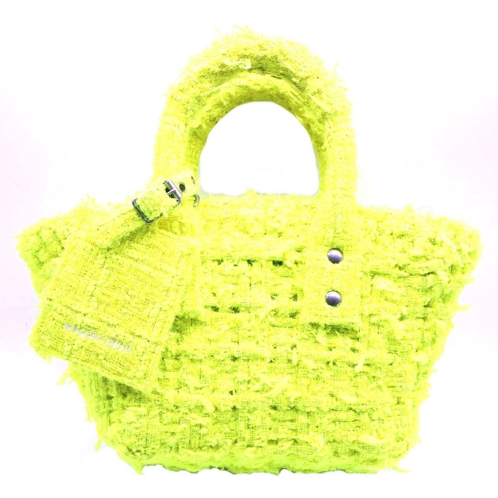 BALENCIAGA(バレンシアガ) ビストロ XXS ハンドバッグ ショルダーバッグ イエロー ツイード 60835 レディース