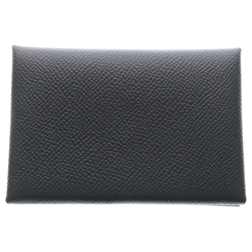 HERMES(エルメス) カルヴィ デュオ ブラック ヴォーエプソン 二つ折り財布 小銭入れ Z刻印