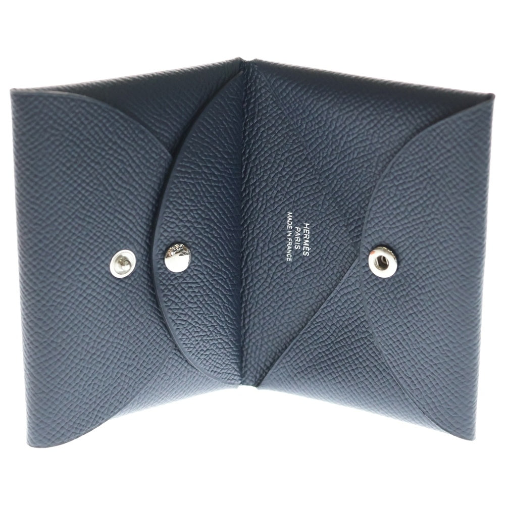 HERMES(エルメス) カルヴィ デュオ ブラック ヴォーエプソン 二つ折り財布 小銭入れ Z刻印