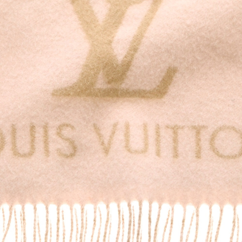 LOUIS VUITTON(ルイヴィトン) レイキャビック モノグラム フリンジ付カシミヤマフラー ベージュローズ M78908 レディース