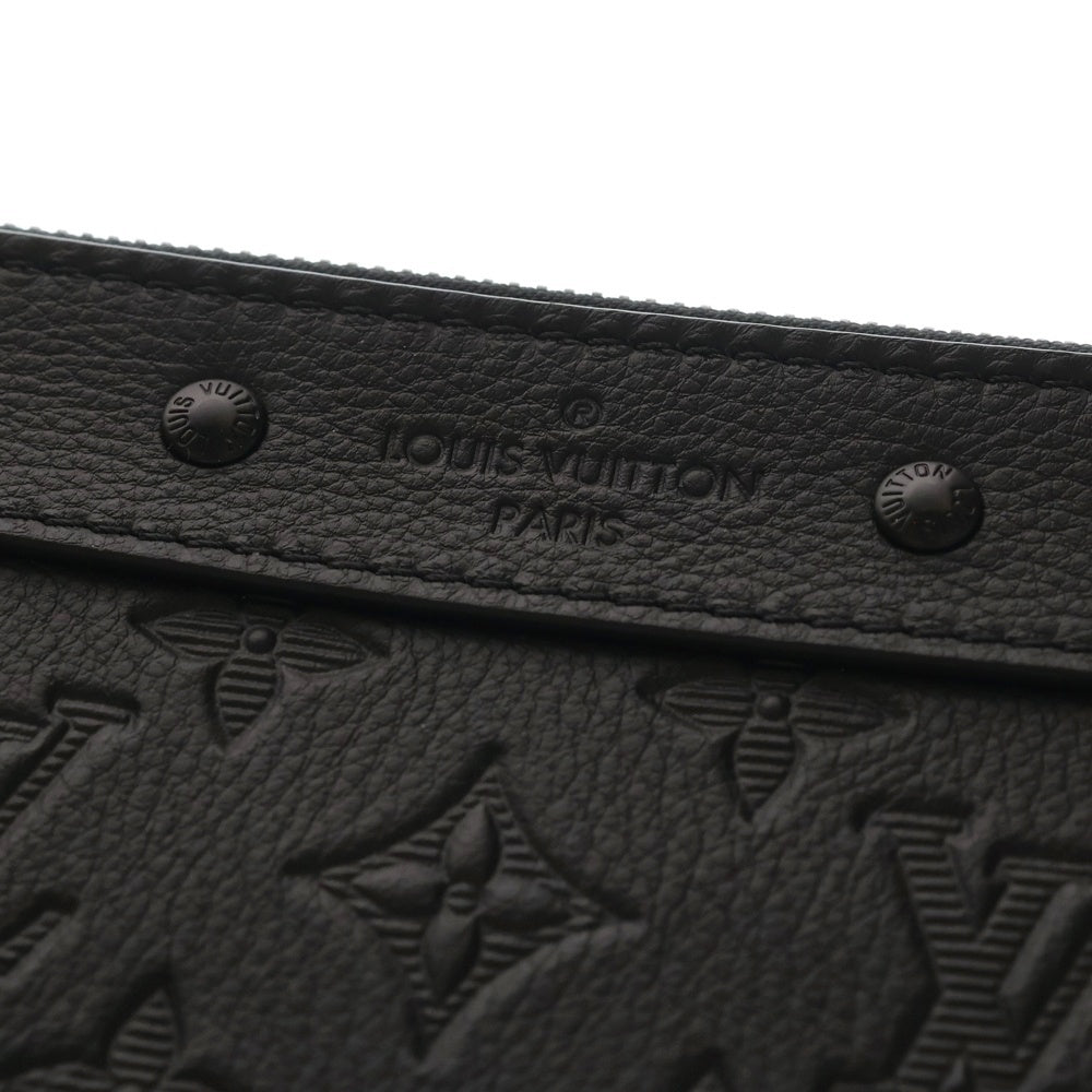 LOUIS VUITTON(ルイヴィトン) モノグラム・シャドウ ポシェットトゥーゴー セカンドバッグ クラッチバッグ ケース ポーチ 収納 ブラック レザー M81570 ブラック金具