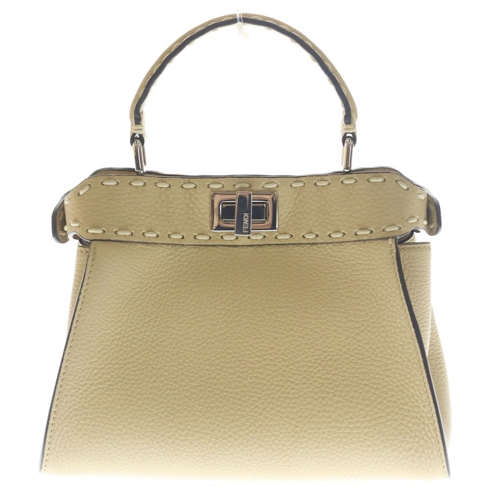 FENDI(フェンディ) ピーカブーミニ レザー2WAYハンドバッグ ベージュ 8BN244 レディース
