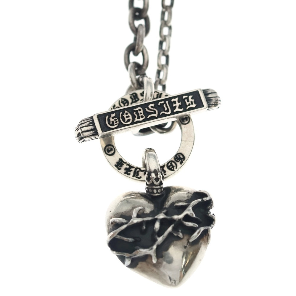 GODSIZE(ゴッドサイズ) T-BAR HEART NECKLACE Tバー ハートネックレス シルバー