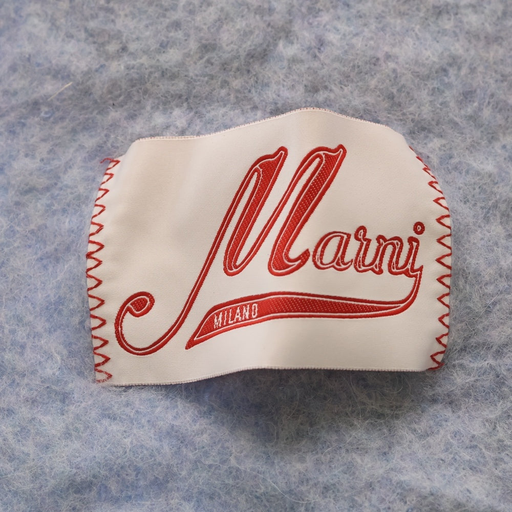 MARNI(マルニ) ワッペンロゴ フリンジ マフラー ライトブルー SCMC0058Y0 UTW918 レディース