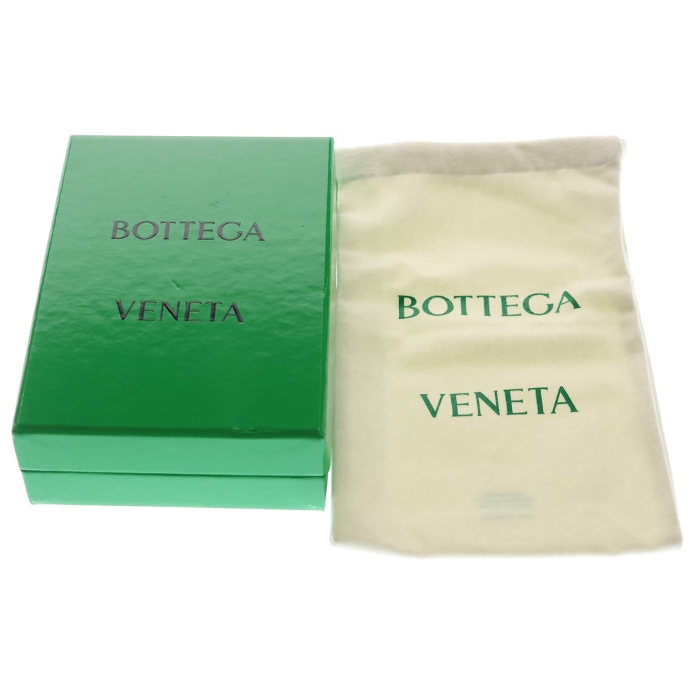 BOTTEGA VENETA(ボッテガヴェネタ) カセット ジップアラウンド レザー マキシイントレチャート コンパクトウォレット 二つ折り財布 シルバー金具 ブラウン レディース