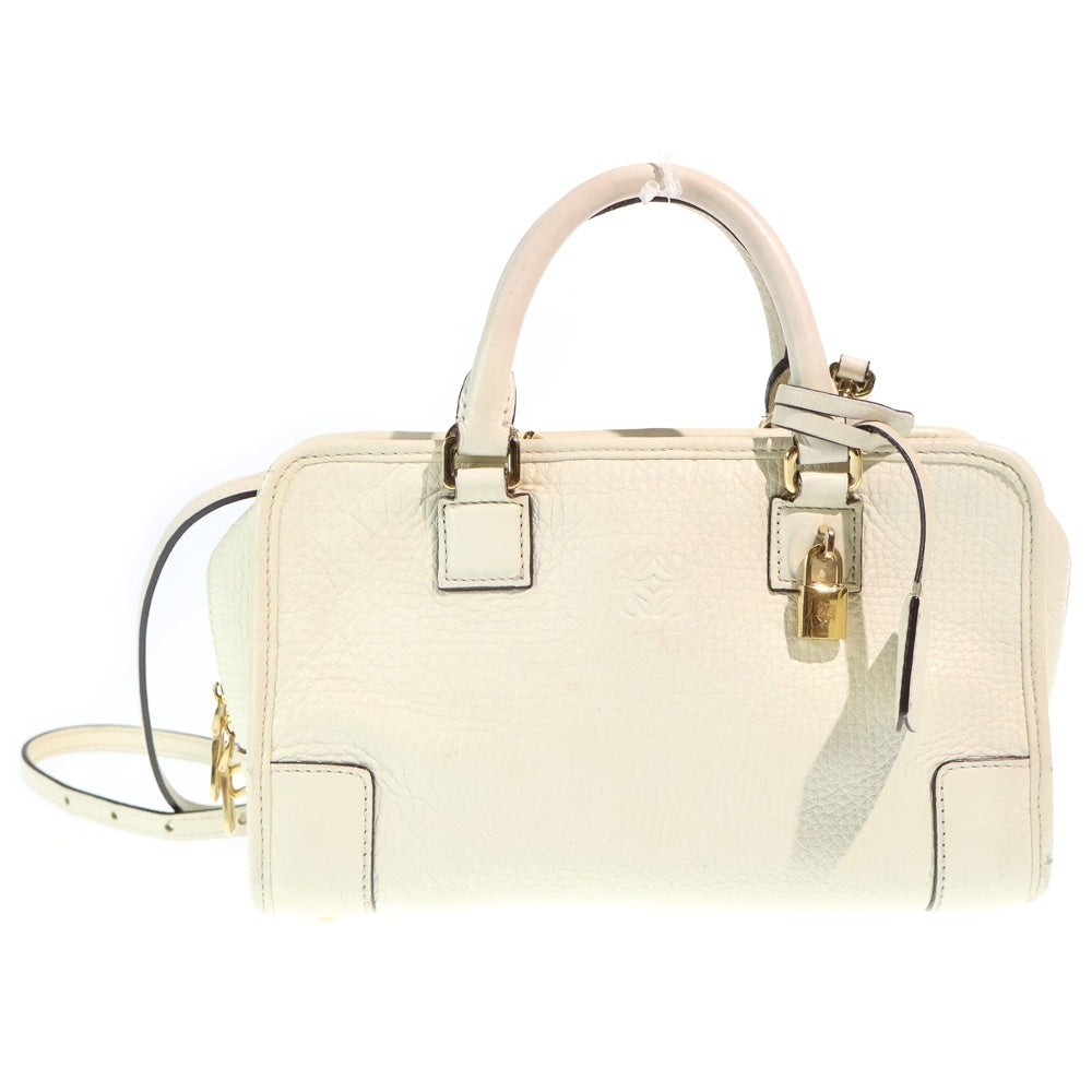 LOEWE(ロエベ) アマソナ23 2WAYバッグ ショルダーバッグ ハンドバッグ ホワイト アイボリー レザー ゴールド金具 レディース