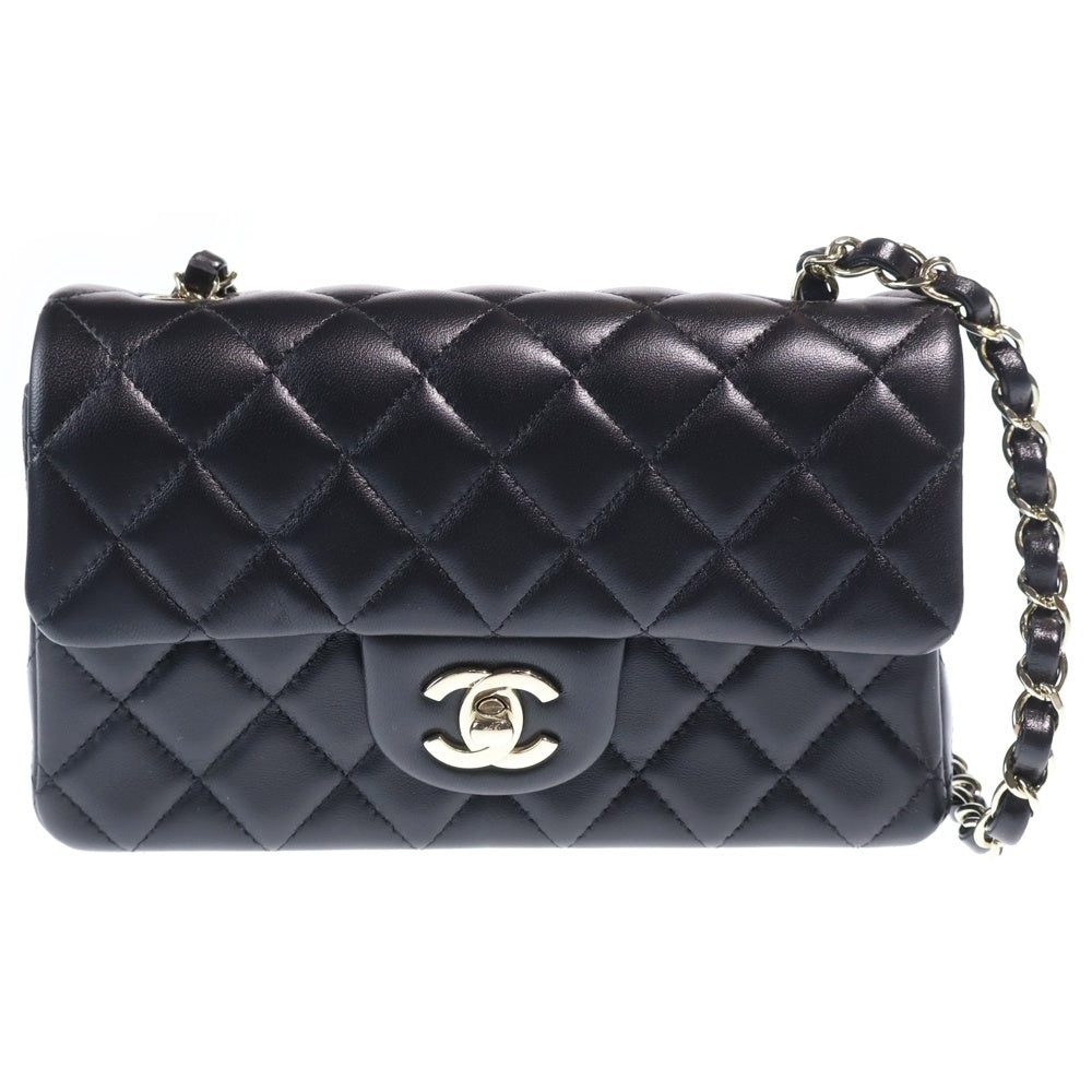 CHANEL(シャネル) ミニマトラッセ20 ショルダーバッグ ミニバッグ ハンドバッグ ブラック レザー ゴールド金具 レディース