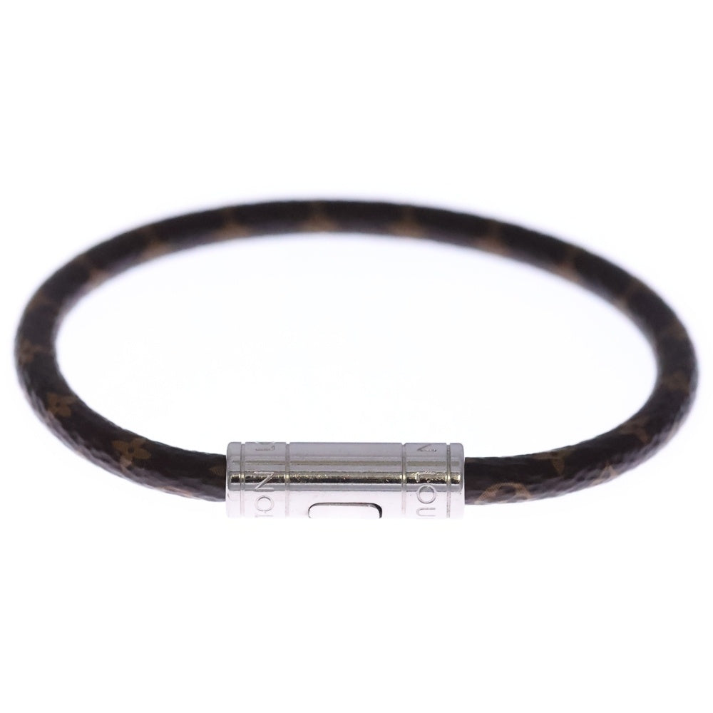 LOUIS VUITTON(ルイヴィトン) キープイット モノグラム PVCレザー ブレスレット シルバー金具 ブラウン M4025D レディース