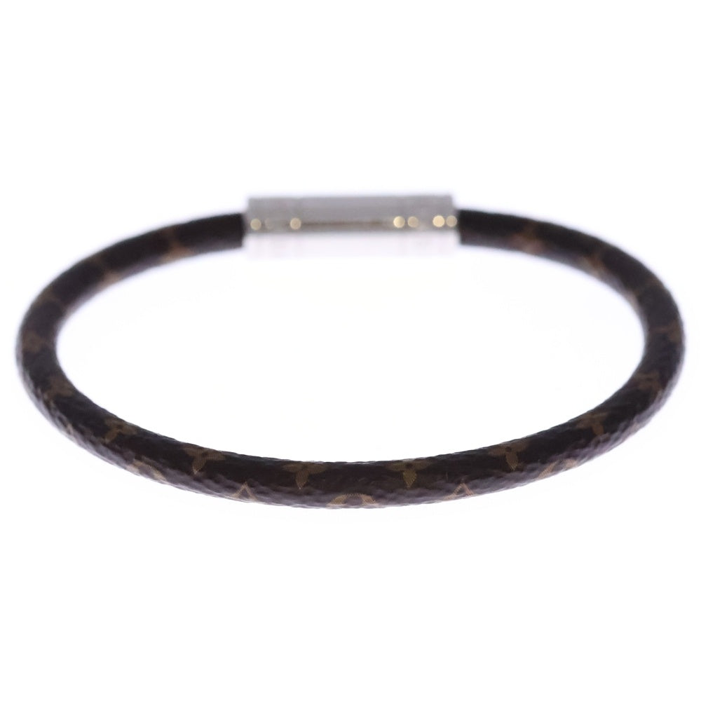 LOUIS VUITTON(ルイヴィトン) キープイット モノグラム PVCレザー ブレスレット シルバー金具 ブラウン M4025D レディース