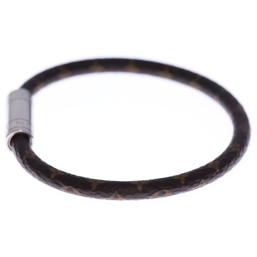 LOUIS VUITTON(ルイヴィトン) キープイット モノグラム PVCレザー ブレスレット シルバー金具 ブラウン M4025D レディース