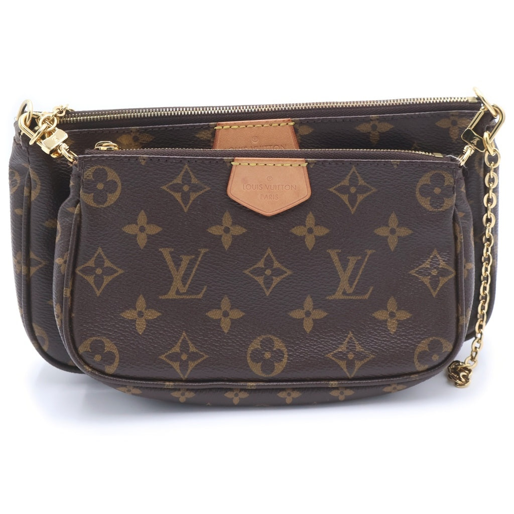LOUIS VUITTON(ルイヴィトン) モノグラム ミュルティ・ポシェット・アクセソワール ローズクレール ショルダーバッグ チェーンバッグ ブラウン×ピンク レザー×PVC M44840 ゴールド金具 レディース