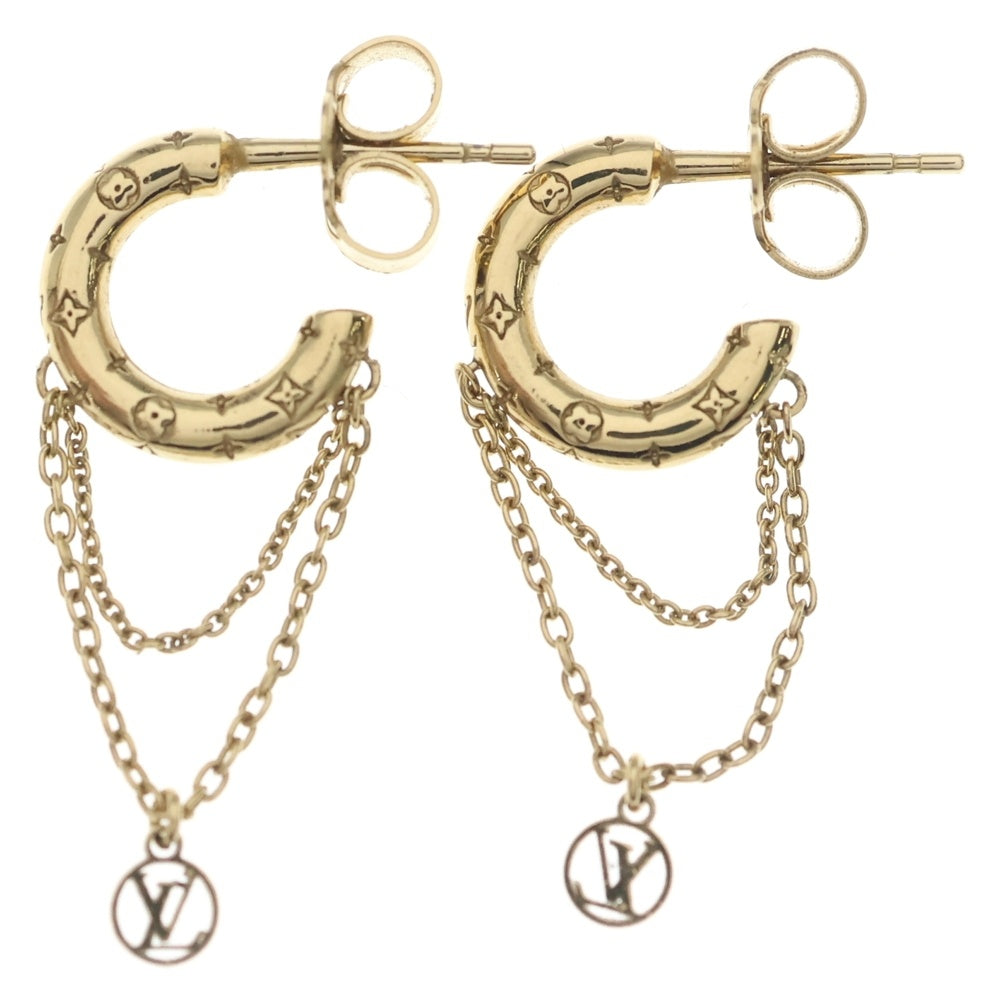 LOUIS VUITTON(ルイヴィトン) ナノグラム フープピアス GP ゴールド M00572 レディース