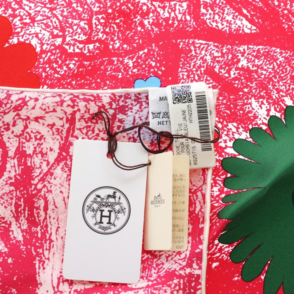 HERMES(エルメス) カレ45 ガブロッシュ 生涯の友人 シルクスカーフ ピンク レディース